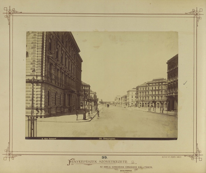Andrássy (Sugár) út az Oktogonnál a Városliget felé nézve. A felvétel 1878 körül készült. A kép forrását kérjük így adja meg: Fortepan / Budapest Főváros Levéltára. Levéltári jelzet: HU.BFL.XV.19.d.1.05.106