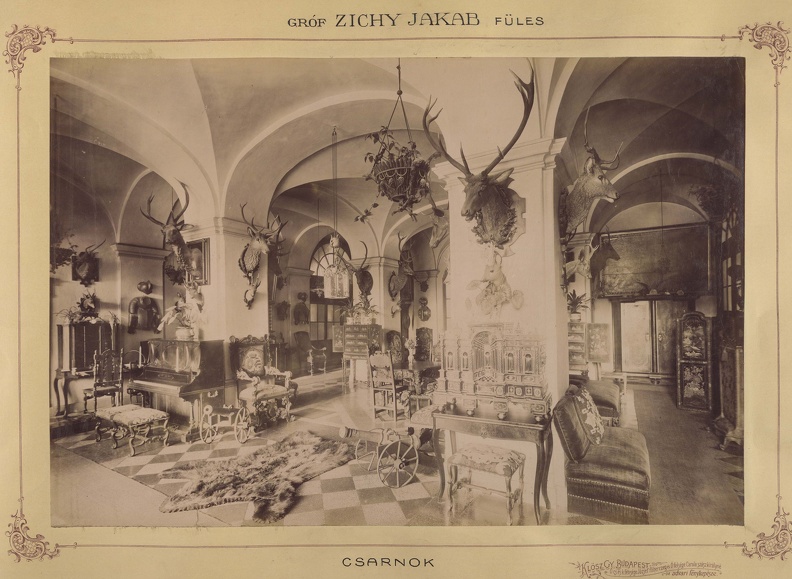 Zichy-Meskó-kastély. A felvétel 1895-1899 között készült. A kép forrását kérjük így adja meg: Fortepan / Budapest Főváros Levéltára. Levéltári jelzet: HU.BFL.XV.19.d.1.11.181