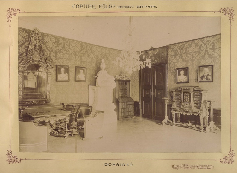 "Coburg Fülöp herceg szentantali kastélya. A felvétel 1895-1899 között készült." A kép forrását kérjük így adja meg: Fortepan / Budapest Főváros Levéltára. Levéltári jelzet: HU.BFL.XV.19.d.1.12.066