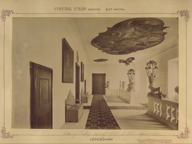 "Coburg Fülöp herceg szentantali kastélya. A felvétel 1895-1899 között készült." A kép forrását kérjük így adja meg: Fortepan / Budapest Főváros Levéltára. Levéltári jelzet: HU.BFL.XV.19.d.1.12.067