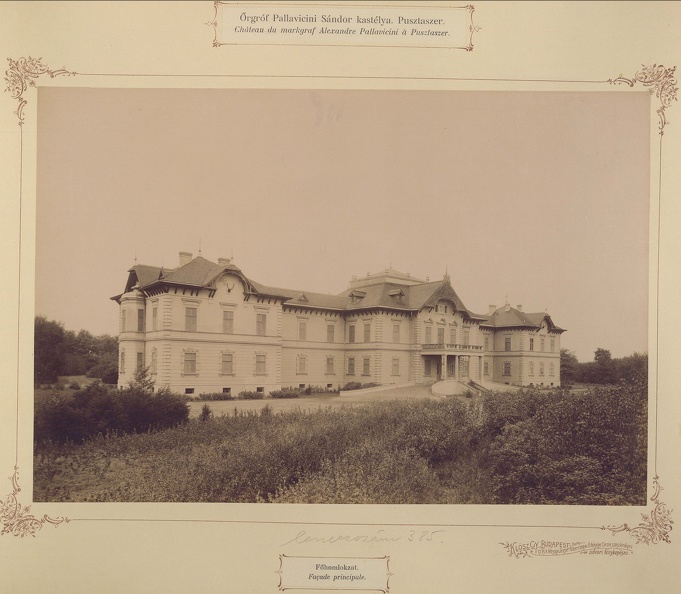 (ekkor Sövényháza) Pallavicini-kastély. A felvétel 1895-1899 között készült. A kép forrását kérjük így adja meg: Fortepan / Budapest Főváros Levéltára. Levéltári jelzet: HU.BFL.XV.19.d.1.13.035