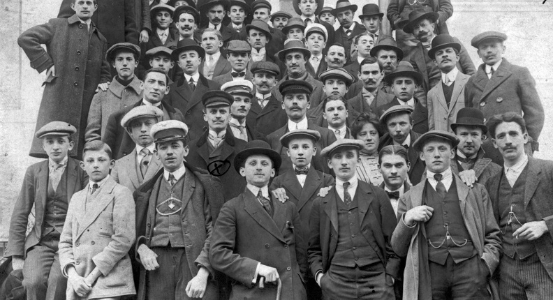 Sztrájkolók az 1900-as évek elején.