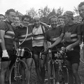 Szabó József utca, Millenáris pálya, a magyar kerékpáros körverseny (Tour de Hongrie) zárónapja 1949. július 1-én. A győztes francia csapat.