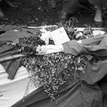 II. János Pál pápa (Köztársaság) tér, a pártház ostroma során elesett forradalmár letakart holtteste.