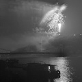 augusztus 20-i tűzijáték, háttérben az Erzsébet híd.